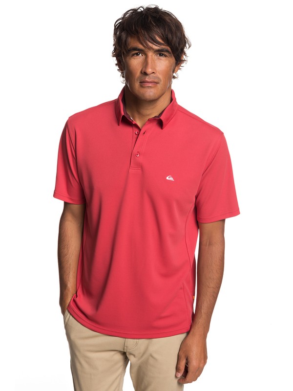 quiksilver, Waterman Water 2 Short Sleeve Polo Shirt, CARDINAL (rpe0) 0 Waterman Water 2 Short Sleeve Polo Shirt Red EQMKT03046 Quiksilver