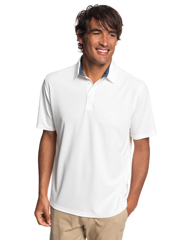 quiksilver, Waterman Water 2 Short Sleeve Polo Shirt, SNOW WHITE (wbk0) 0 Waterman Water 2 Short Sleeve Polo Shirt White EQMKT03046 Quiksilver