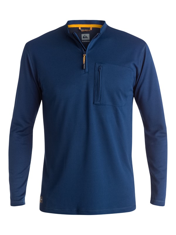 quiksilver, Waterman Bayside - Long Sleeve Rash Vest, NAVY BLAZER (byj0) 0 Waterman Bayside - Long Sleeve Rash Vest EQMWR03005 Quiksilver