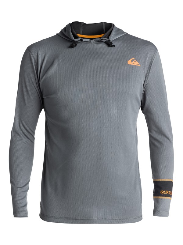 quiksilver, Waterman Hooked HD Long Sleeve Hooded UPF 40 Rashguard, QUIET SHADE (kze0) 0 Waterman Hooked HD Long Sleeve Hooded UPF 40 Rashguard EQMWR03022 Quiksilver