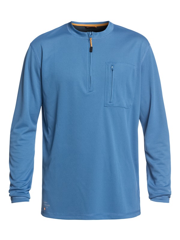 quiksilver, Waterman Bayside Long Sleeve UPF 50 Rash Guard, PARISIAN BLUE (blg0) 0 Waterman Bayside Long Sleeve UPF 50 Rash Guard Blue EQMWR03032 Quiksilver