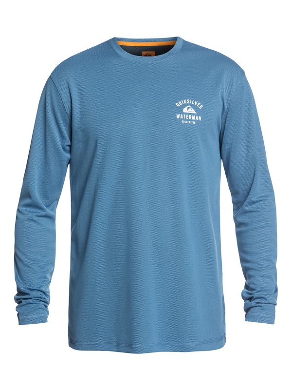 quiksilver, Waterman Gut Check - Rash vest amphibian UPF 40 a maniche lunghe da Uomo, PARISIAN BLUE (blg0) 0 Waterman Gut Check - Rash vest amphibian UPF 40 a maniche lunghe da Uomo Blue EQMWR03041 Quiksilver