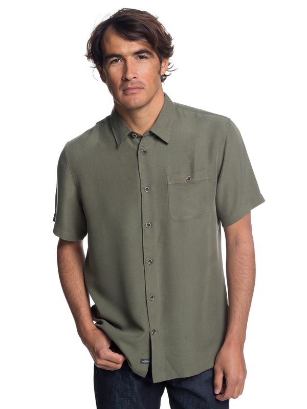 quiksilver, Waterman Avalon Short Sleeve Shirt, IVY GREEN (crb0) 0 Waterman Avalon Short Sleeve Shirt Brown EQMWT03051 Quiksilver