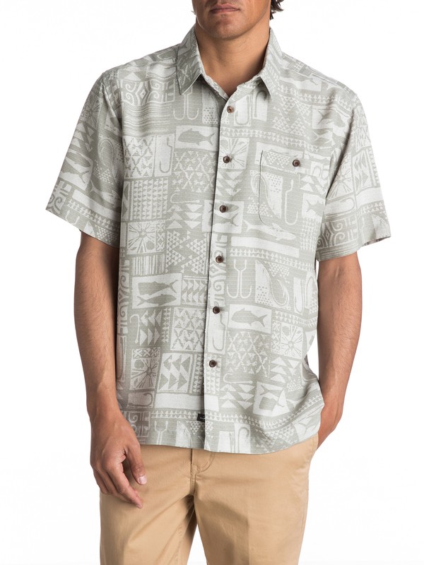 quiksilver, Waterman Maludo Bay Short Sleeve Shirt, GREY MALUDO BAY (slr6) 0 Waterman Maludo Bay Short Sleeve Shirt Grey EQMWT03052 Quiksilver