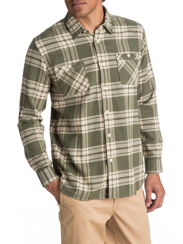 quiksilver, Waterman Moon Tides Flannel Long Sleeve Shirt, BEETLE MOON TIDES (gqm1) 0 Waterman Moon Tides Flannel Long Sleeve Shirt EQMWT03075 Quiksilver