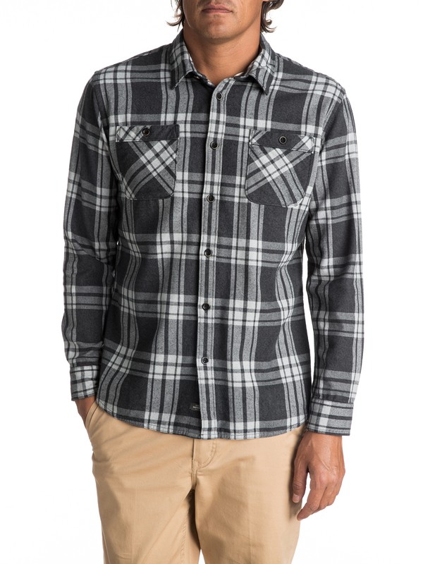 quiksilver, Waterman Moon Tides Flannel Long Sleeve Shirt, BLACK MOON TIDES (kvj1) 0 Waterman Moon Tides Flannel Long Sleeve Shirt Black EQMWT03075 Quiksilver