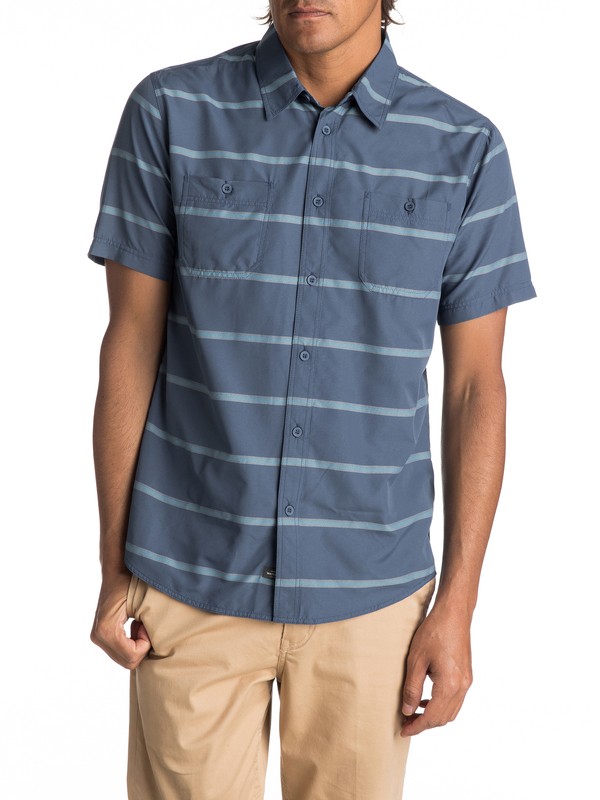 quiksilver, Wake Stripe Technical Short Sleeve Shirt, ENSIGN BLUE WAKE STRIPE (brw3) 0 Wake Stripe Technical Short Sleeve Shirt EQMWT03090 Quiksilver