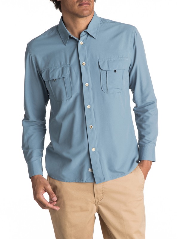 quiksilver, Waterman Trailblazing - Camisa De Manga Larga para Hombre, PROVENCIAL (blm0) 0 Waterman Trailblazing - Camisa De Manga Larga para Hombre EQMWT03107 Quiksilver