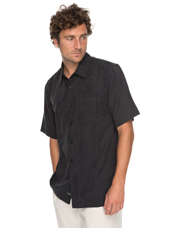 quiksilver, Waterman Malama Bay Short Sleeve Shirt, BLACK (kvj0) 0 Waterman Malama Bay Short Sleeve Shirt Black EQMWT03116 Quiksilver