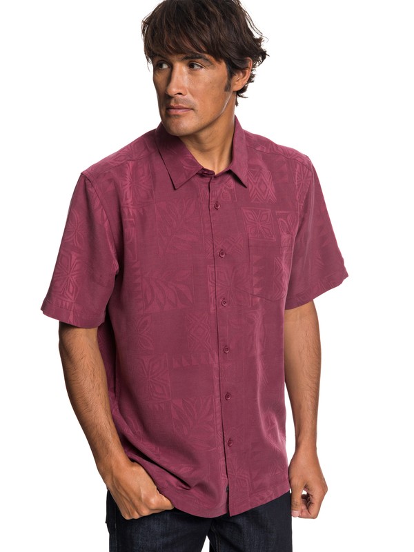 quiksilver, Waterman Malama Bay Short Sleeve Shirt, TAWNY PORT (rsp0) 0 Waterman Malama Bay Short Sleeve Shirt Red EQMWT03116 Quiksilver