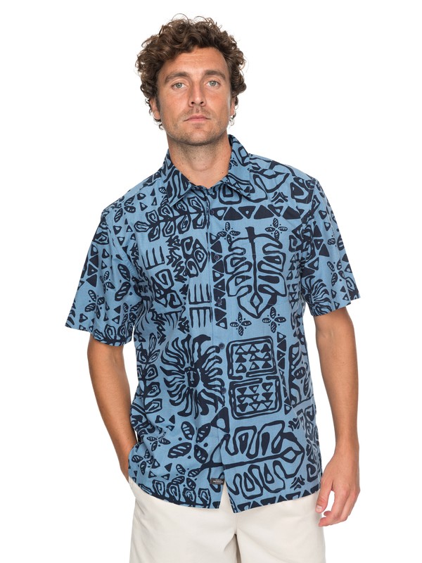 quiksilver, Waterman Kohala Coast Short Sleeve Shirt, NAVY BLAZER (byj0) 0 Waterman Kohala Coast Short Sleeve Shirt Blue EQMWT03132 Quiksilver