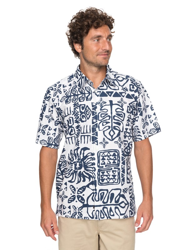 quiksilver, Waterman Kohala Coast Short Sleeve Shirt, SNOW WHITE (wbk0) 0 Waterman Kohala Coast Short Sleeve Shirt White EQMWT03132 Quiksilver