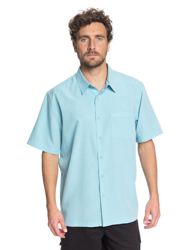 quiksilver, Waterman Centinela Short Sleeve Shirt, BLUE RADIANCE (bgm0) 0 Waterman Centinela Short Sleeve Shirt Blue EQMWT03150 Quiksilver