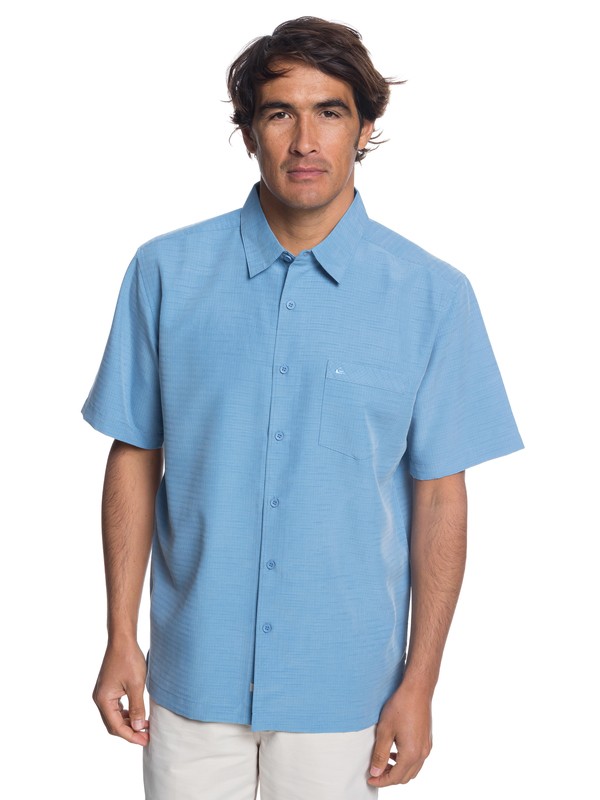 quiksilver, Waterman Centinela Short Sleeve Shirt, BLUE SHADOW (bkq0) 0 Waterman Centinela Short Sleeve Shirt Blue EQMWT03150 Quiksilver