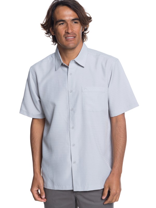 quiksilver, Waterman Centinela Short Sleeve Shirt, DRIZZLE (sjj0) 0 Waterman Centinela Short Sleeve Shirt Grey EQMWT03150 Quiksilver