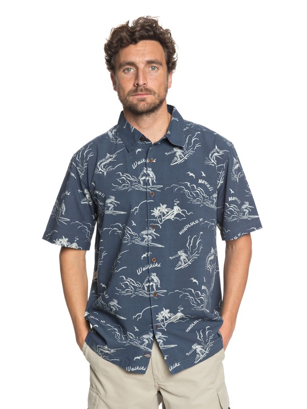 quiksilver, Men Town All Day Waterman Camisa Manga Corta, DARK DENIM (brq0) 0 Men Town All Day Waterman Camisa Manga Corta Azul EQMWT03154 Quiksilver