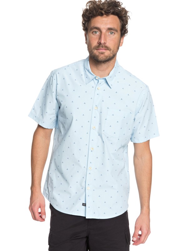 quiksilver, Men Trailblazed Tribal Right Waterman Camisa Técnica Manga Corta, CRYSTAL BLUE (bfa0) 0 Men Trailblazed Tribal Right Waterman Camisa Técnica Manga Corta Azul EQMWT03162 Quiksilver