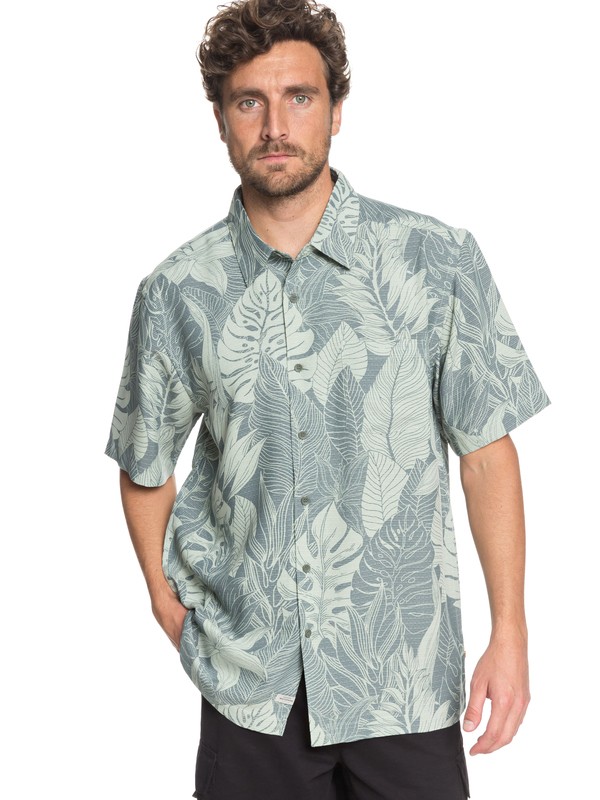 quiksilver, Waterman Jungle Thinking - Short Sleeve Shirt, RESEDA JUNGLE THINKING (gfy6) 0 Waterman Jungle Thinking - Short Sleeve Shirt Green EQMWT03165 Quiksilver