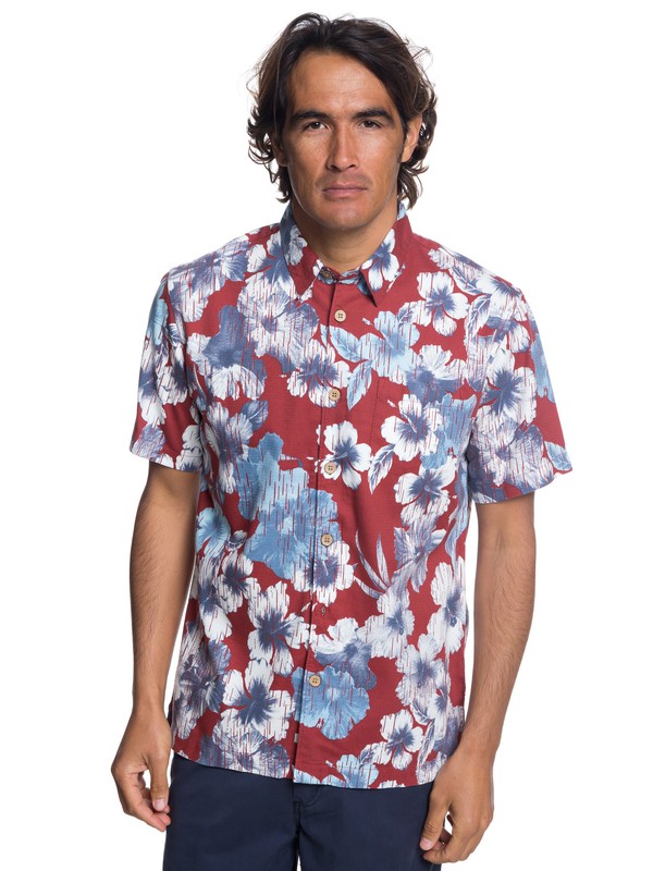 quiksilver, Camisa Manga Corta Rain Flowers Waterman, RIO RED (rrk0) 0 Camisa Manga Corta Rain Flowers Waterman Rojo EQMWT03172 Quiksilver