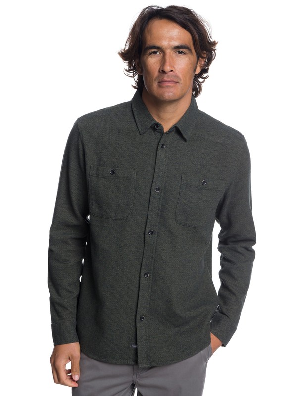 quiksilver, Waterman Irish Rocks Flannel Long Sleeve Shirt, IVY GREEN (crb0) 0 Waterman Irish Rocks Flannel Long Sleeve Shirt Brown EQMWT03177 Quiksilver