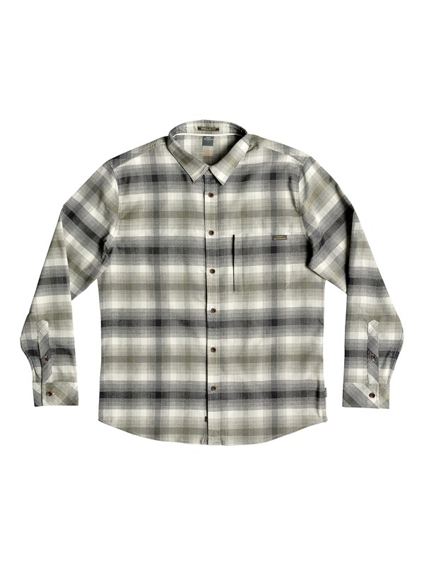quiksilver, Waterman Thermo Hyper Flannel Technical Long Sleeve Shirt, RAINY DAY (sew0) 0 Waterman Thermo Hyper Flannel Technical Long Sleeve Shirt Grey EQMWT03183 Quiksilver