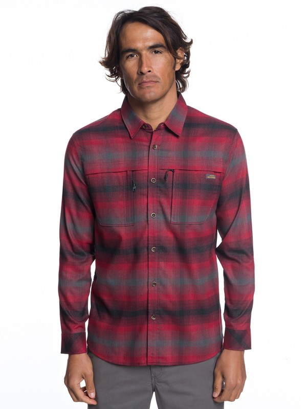 quiksilver, Waterman Thermo Hyper Flannel Technical Long Sleeve Shirt, RIO RED (rrk0) 0 Waterman Thermo Hyper Flannel Technical Long Sleeve Shirt Red EQMWT03183 Quiksilver
