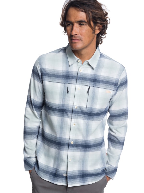quiksilver, Waterman Thermo Hyper Flannel Technical Long Sleeve Shirt, SNOW WHITE (wbk0) 0 Waterman Thermo Hyper Flannel Technical Long Sleeve Shirt White EQMWT03183 Quiksilver