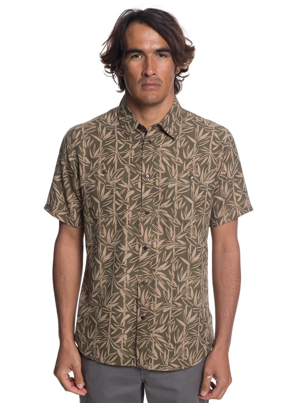quiksilver, Waterman Wake Bamboo Fences Technical Short Sleeve Shirt, IVY GREEN (crb0) 0 Waterman Wake Bamboo Fences Technical Short Sleeve Shirt Brown EQMWT03188 Quiksilver