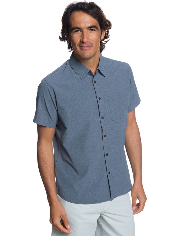 quiksilver, Waterman Tech Technical Short Sleeve Shirt, ORION BLUE HEATHER (brgh) 0 Waterman Tech Technical Short Sleeve Shirt Blue EQMWT03190 Quiksilver