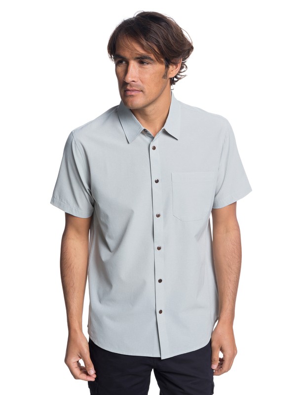 quiksilver, Waterman Tech Technical Short Sleeve Shirt, GREY MARL (slrh) 0 Waterman Tech Technical Short Sleeve Shirt Grey EQMWT03190 Quiksilver