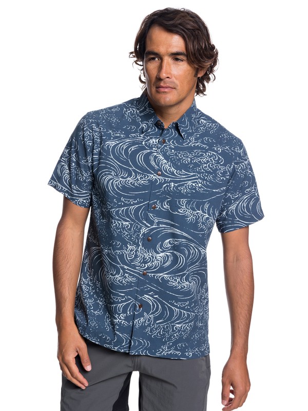 quiksilver, Waterman Wind And Waves - Short Sleeve Shirt for Men, ORION BLUE (brg0) 0 Waterman Wind And Waves - Short Sleeve Shirt for Men Blue EQMWT03192 Quiksilver