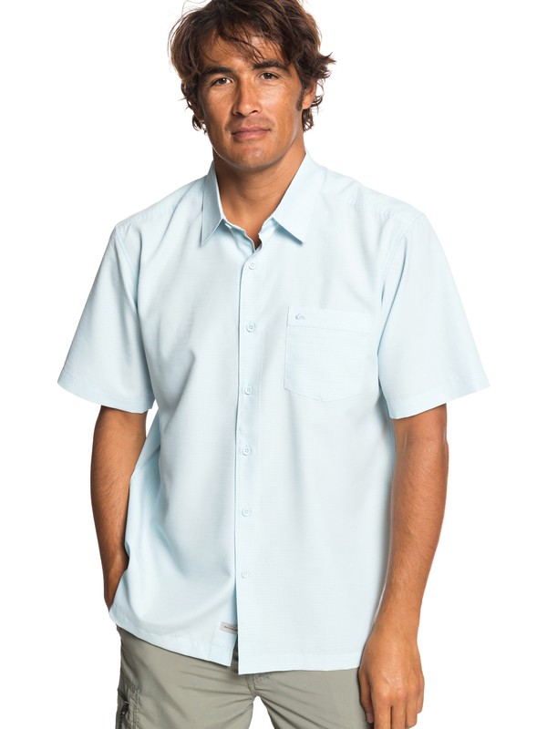 quiksilver, Waterman Centinela Short Sleeve Shirt, CRYSTAL BLUE (bfa0) 0 Waterman Centinela Short Sleeve Shirt Blue EQMWT03231 Quiksilver