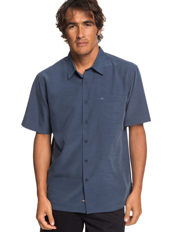 quiksilver, Waterman Centinela Short Sleeve Shirt, PARISIAN NIGHT (byp0) 0 Waterman Centinela Short Sleeve Shirt Blue EQMWT03231 Quiksilver