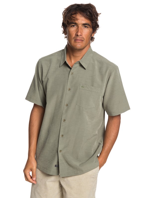 quiksilver, Waterman Centinela Short Sleeve Shirt, IVY GREEN (crb0) 0 Waterman Centinela Short Sleeve Shirt Brown EQMWT03231 Quiksilver