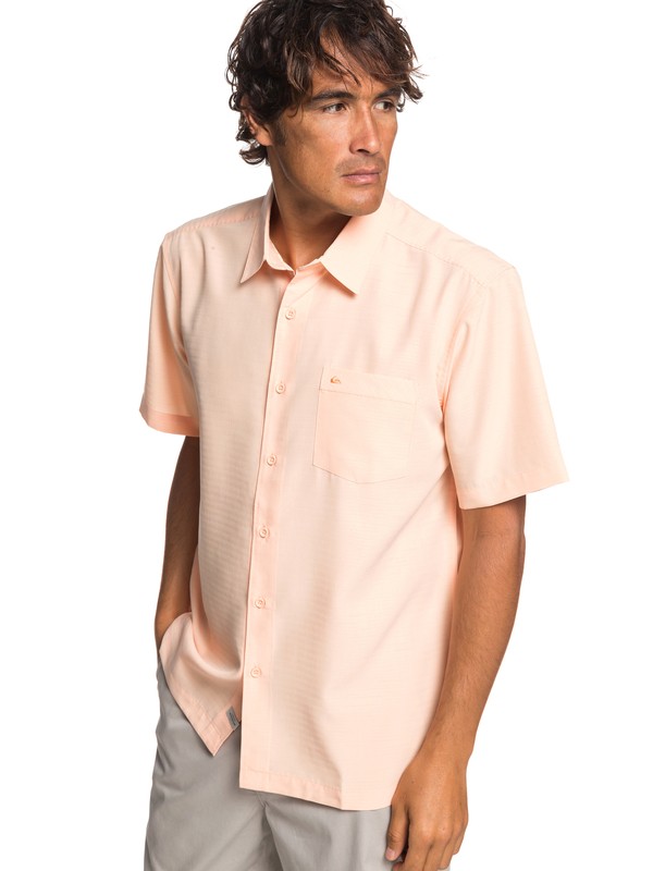 quiksilver, Waterman Centinela Short Sleeve Shirt, PEACH FUZZ (net0) 0 Waterman Centinela Short Sleeve Shirt Orange EQMWT03231 Quiksilver