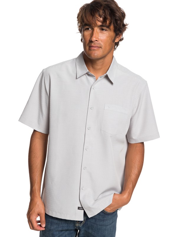 quiksilver, Waterman Centinela Short Sleeve Shirt, FLINT GRAY (sjm0) 0 Waterman Centinela Short Sleeve Shirt Grey EQMWT03231 Quiksilver