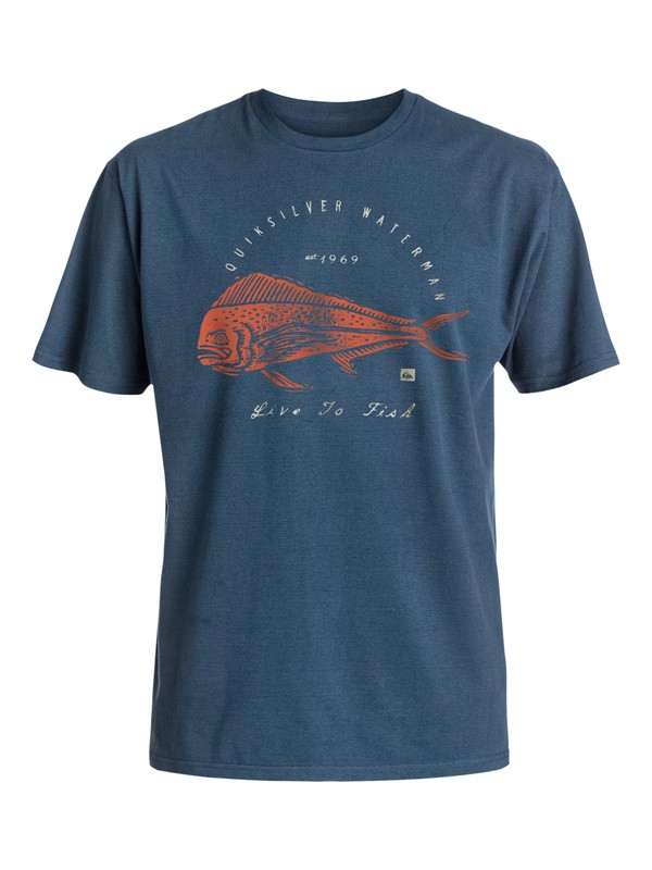 quiksilver, Waterman Live To Fish - Tee-Shirt, MAJOR BLUE (bsm0) 0 Waterman Live To Fish - Tee-Shirt EQMZT03017 Quiksilver