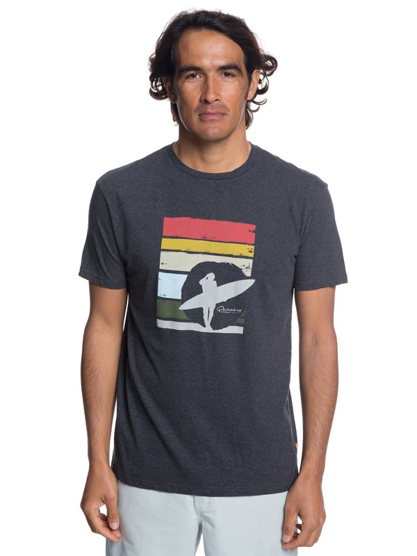 quiksilver, Waterman Endless Summer - Camiseta para Hombre, CHARCOAL HEATHER (ktah) 0 Waterman Endless Summer - Camiseta para Hombre Negro EQMZT03095 Quiksilver