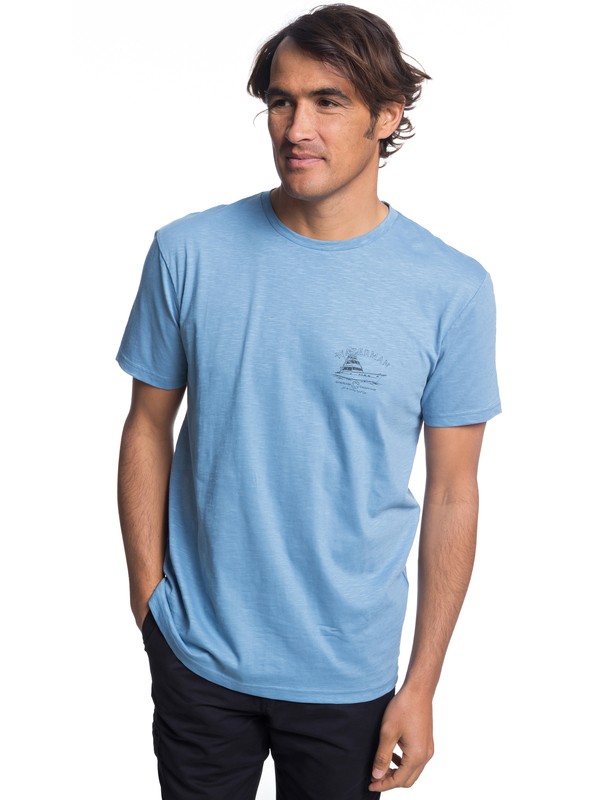 quiksilver, Waterman Lauderdale - T-Shirt, BLUE SHADOW (bkq0) 0 Waterman Lauderdale - T-Shirt Blue EQMZT03122 Quiksilver