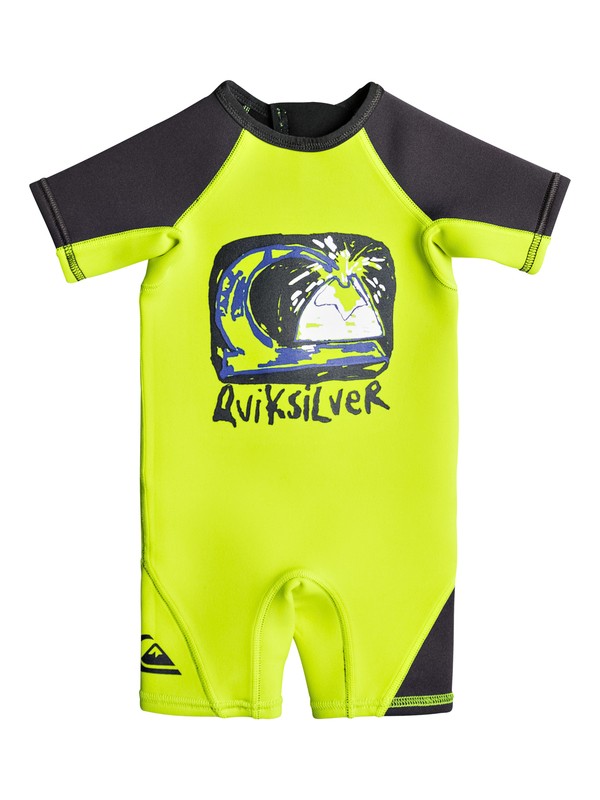 quiksilver, 1.5mm Syncro - Short Sleeve Back Zip Springsuit for Toddlers, SAFETY YELLOW (gna0) 0 1.5mm Syncro - Short Sleeve Back Zip Springsuit for Toddlers EQTW503001 Quiksilver