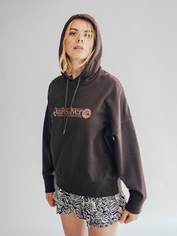 quiksilver, Quiksilver Womens - Felpa Squadrata con Cappuccio da Donna, TARMAC (kta0) 0 Quiksilver Womens - Felpa Squadrata con Cappuccio da Donna Black EQWFT03002 Quiksilver