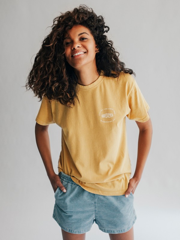 quiksilver, Quiksilver Womens - T-Shirt, RATTAN (yhp0) 0 Quiksilver Womens - T-Shirt Yellow EQWKT03001 Quiksilver