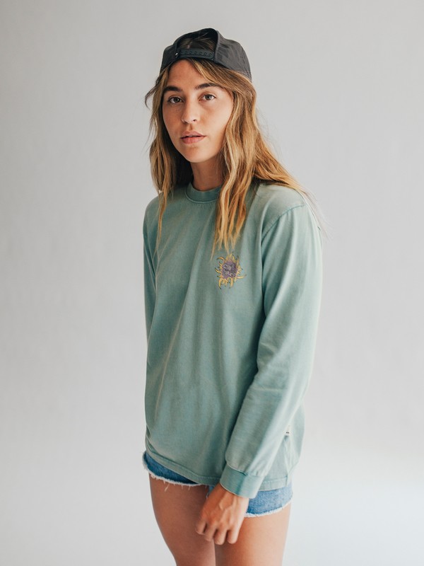 quiksilver, Quiksilver Womens Long Sleeve Tee, STORMY SEA (blh0) 0 Quiksilver Womens Long Sleeve Tee Blue EQWKT03002 Quiksilver