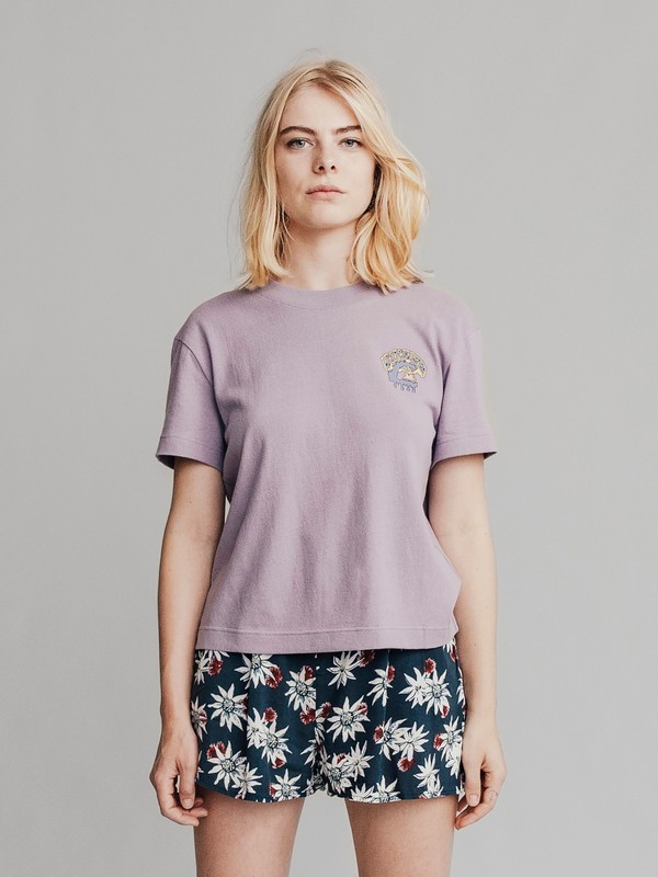 quiksilver, Quiksilver Womens Cropped Tee, PURPLE ASH (skw0) 0 Quiksilver Womens Cropped Tee Grey EQWKT03003 Quiksilver