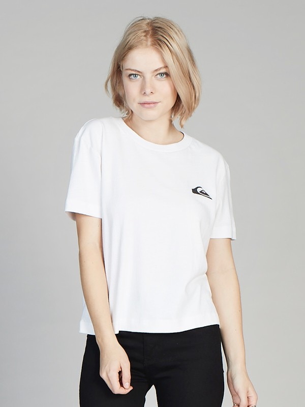 quiksilver, Quiksilver Womens Cropped Tee, WHITE (wbb0) 0 Quiksilver Womens Cropped Tee White EQWKT03003 Quiksilver