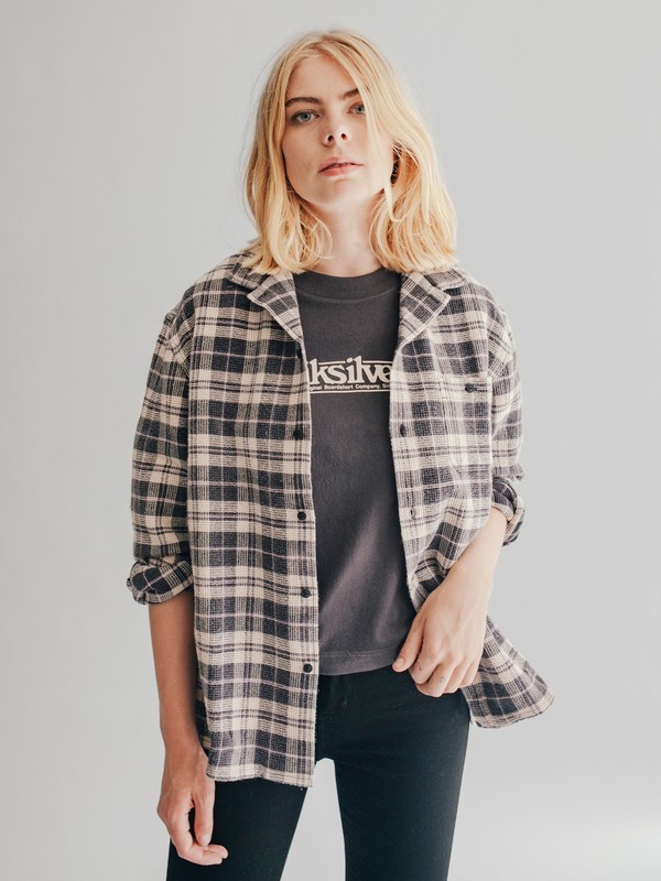 quiksilver, Quiksilver Womens Long Sleeve Overshirt, TARMAC STRUTTEN BLUES (kta1) 0 Quiksilver Womens Long Sleeve Overshirt Black EQWWT03000 Quiksilver