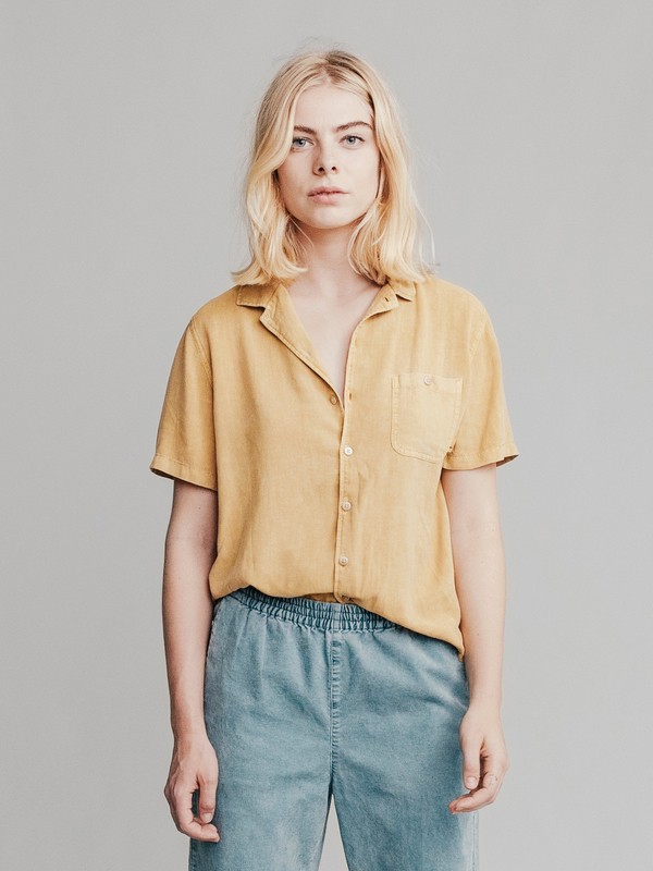 quiksilver, Quiksilver Womens Short Sleeve Camp Shirt, RATTAN (yhp0) 0 Quiksilver Womens Short Sleeve Camp Shirt Yellow EQWWT03002 Quiksilver