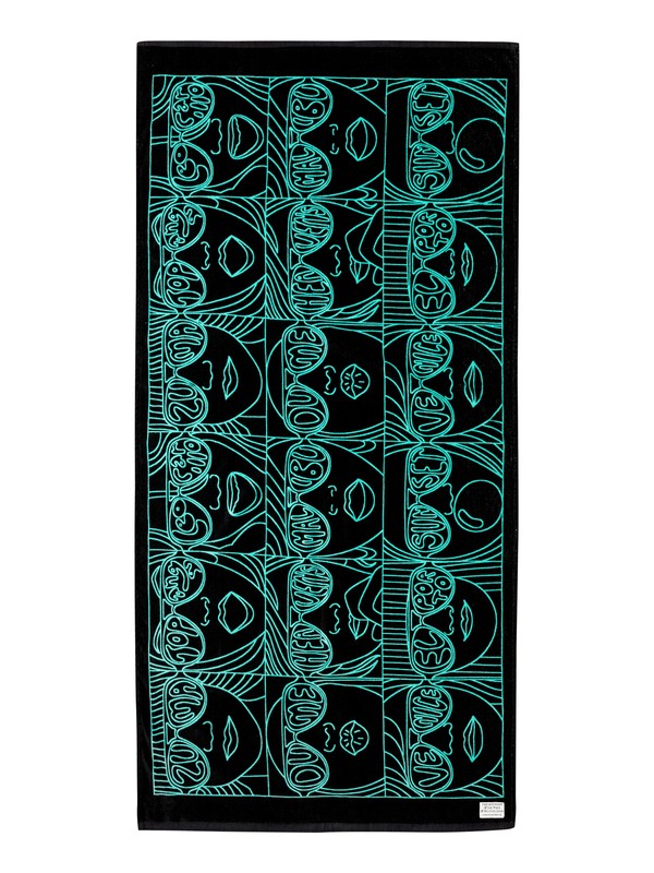 quiksilver, MALIBU EYES BEACH TOWEL, BLACK (kvj0) 0 MALIBU EYES BEACH TOWEL EQYAA03240 Quiksilver