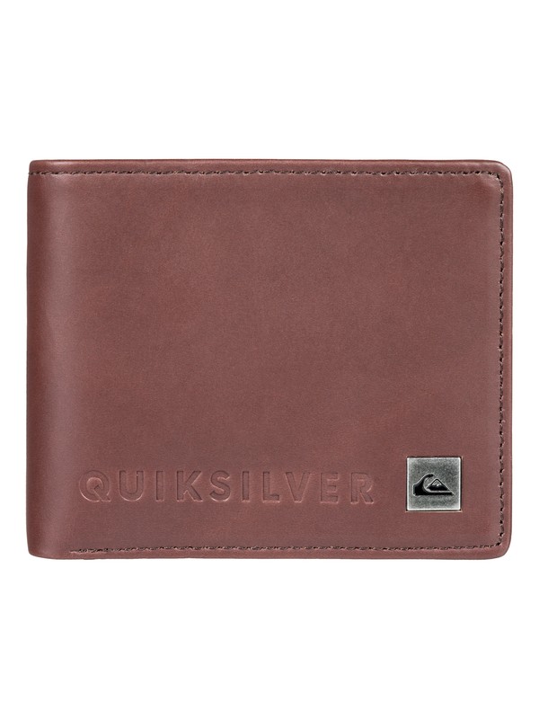 quiksilver, Mack VI Bi-Fold Leather Wallet, CHOCOLATE BROWN (csd0) 0 Mack VI Bi-Fold Leather Wallet Brown EQYAA03692 Quiksilver