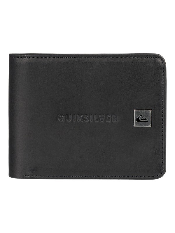 quiksilver, Mack Bi-Fold Leather Wallet, BLACK (kvj0) 0 Mack Bi-Fold Leather Wallet Black EQYAA03721 Quiksilver